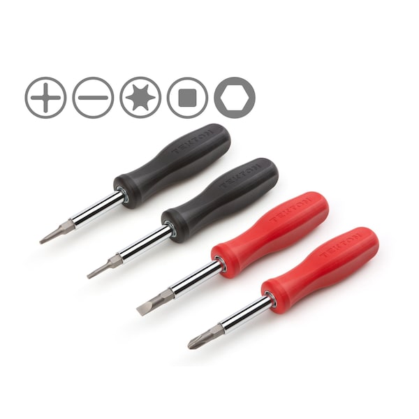 6-in-1 Driver Set, 4-Piece (Phillips, Slotted, Torx, Square)